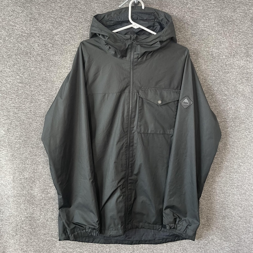 Burton Portal Jacket Mens XL Black Living‎ Lining Hooded Windbreaker Lightweight